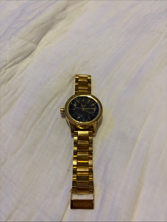 Nixon Accessories - Nixon Gold-Plated Bracelet Watch with Black Dial